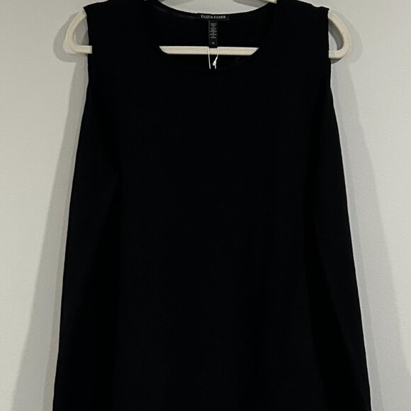 NWT Eileen Fisher Black  Extra Fine Merino Crew Neck Top Shell Size 2X - Picture 2 of 7